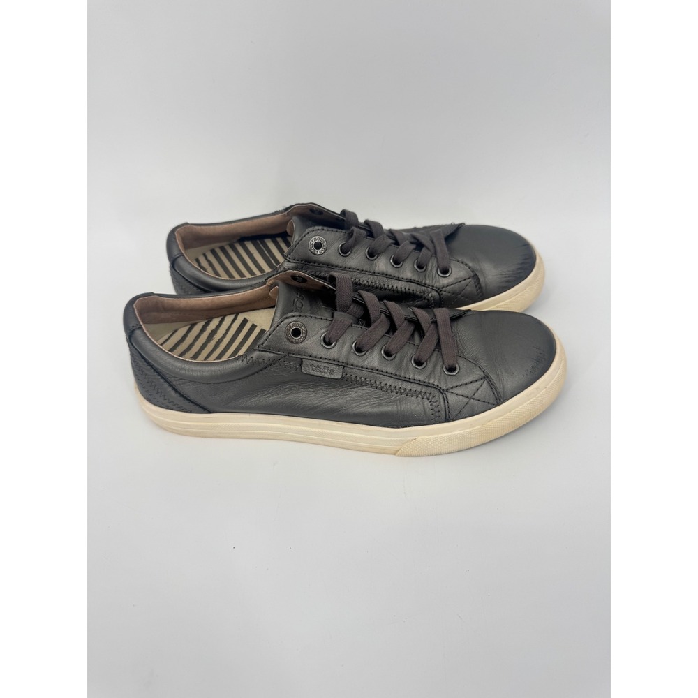 Taos Plim Soul Lux Leather Sneakers Gray Comfort Walking Shoes Women's 9.5